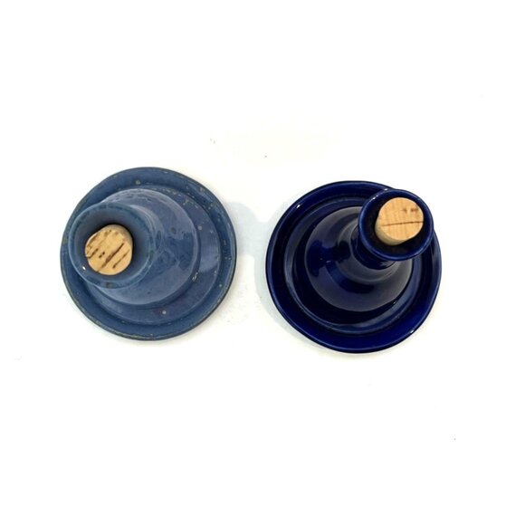 Kazooti Clay Studios Oil & Vinegar Cruet Bottle Set With Corks & Matching Plates - Picture 6 of 10